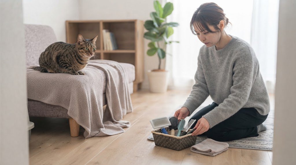 猫用ブラシの選び方をイメージしたアイキャッチ画像